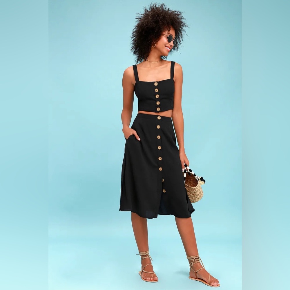 Lulus Black Two Piece Set